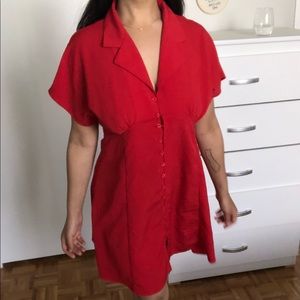 Vibrant red-collard dress